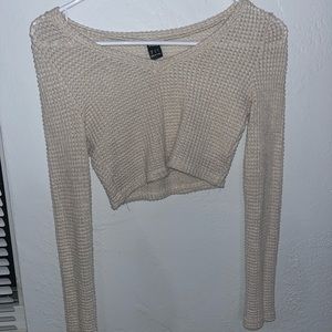 Knit crop top. Sheer, used for bathing suit cover up. good condition